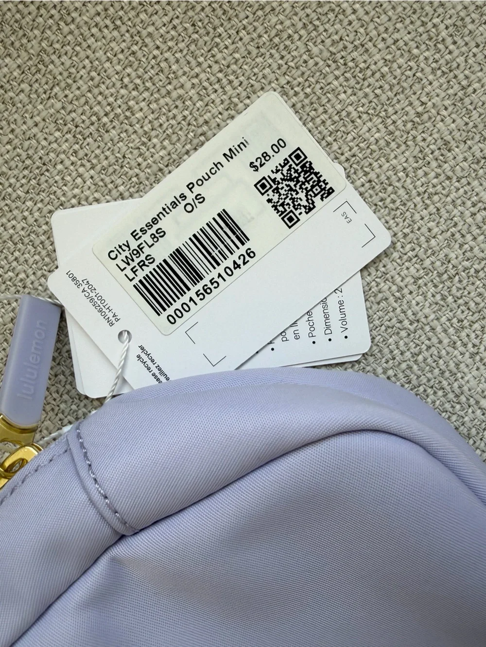 NWT lululemon athletica City Essentials mini Pouch in Lavender